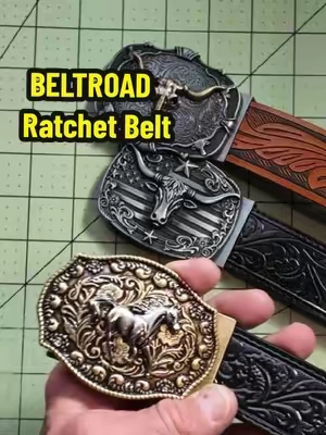 The BELTROAD Western Embossed Leather Ratchet Belt brings that classic western look with the convenience of a ratchet system. Easy to adjust, comfortable, and that embossed leather looks awesome. #BELTROAD #WesternStyle #CowboyBelt #LeatherBelt #MensStyle 