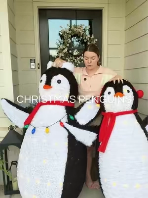 Christmas cheer, but make it penguins 🐧🎄✨ @Best Choice Products, Inc.  #christmasdecor #christmasyarddecor #outdoorchristmasdecor #holidaydecor #christmaspenguins