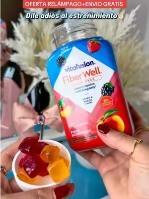 @Vitafusion Health Vitafusion Fiber Well Sugar Free Gummies - 5g - Berry & Peach Flavor Fiber Gummies - Supports Digestive Health & Regularity - 90 Gummies #estreñimiento #tiktokshopcreatorpicks 