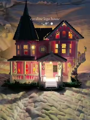 sm fun building with my bf 🗝️⋆｡𖦹°‧ ⚉ #coraline #buildingblocks #fall #halloween #dateideas fall date ideas coraline pink palace house set 