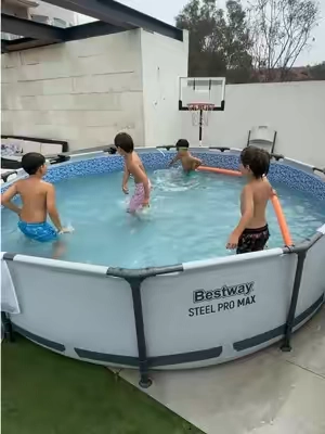 Bestway Steel Pro MAX POOL ☀️💦 #BestwayPool #SummerFun #BackyardPool #FamilyFun #TikTokShopFinds 