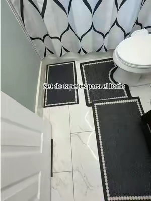 set de tapetes para baño, alfombras de baño absorbentes, tapetes antideslizantes, set de 3 alfombras para baño #TapetesParaBaño #AlfombrasDeBaño #DecoracionDeBaño #BañoModerno #TikTokShopFinds