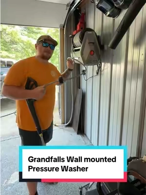 This wall mounted pressure washer keep this clean and organized! #garageupgrade #pressurewashing #pressurewasher #giraffetools  #tiktokshopcreatorpicks @Giraffe Tools 