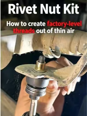 This is a way to fix a stripped or cracked oil pan you’ve never seen before. If I told you this thing can even fix stripped threads for you, would you believe it? Right now, the price is killer and shipping is free！ You're telling me you're still sticking with welding to fix things in place? How to create factory-level threads out of thin air 🪄 Whether you're setting up shelves or mounting objects, it works on thin plates of any material—from household DIY to mechanical repairs, even aircraft carriers use them widely. Stop stripping your metal sheets and use this instead 🛑 Stop ruining your van builds like this! 🚐 Self-tapping screws are officially canceled ❌ The 3-second garage hack you need ASAP 🤫 The 300 rivet nuts here are enough to last you half a year, brother. The bonus 2.5-6mm hex bits even come with strong magnetism, so that alone makes the whole thing pay for itself. Head Rivet Nut Tool, M3 M4 M5 M6 M8 Rivnut Kit, Carbon Steel Rivnut Set, Threaded Rivet Nut Kit, Manual Riveter Rivnuts Tool Accessory for Automotive Repair Warehouses, fathersdaygift #tooltok  #GarageHacks  #VanLifeBuild  #diyprojects  #mechaniclife 
