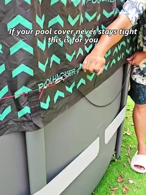 If your pool cover never stays tight, this is for you. 💦 The steel cable and pulley system tightens evenly around the pool, so the cover stays secure instead of constantly shifting. Such a better setup！ #poolhacker #PoolWinterizing#TikTokshopbacktoschool #poolcover #PoolClosing 