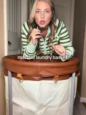 the laundry basket is so cute #laundrybasket #laundryhack #laundry 