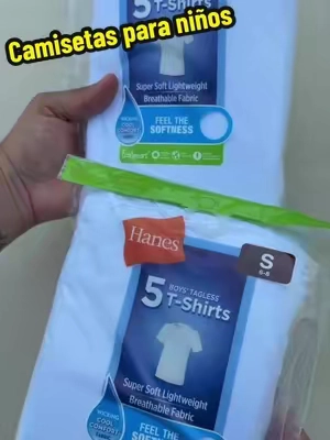 Camiseta interior para niños Hanes paquete de 10 Blancas #undershirt #hanes #mens #cotton #camisas 