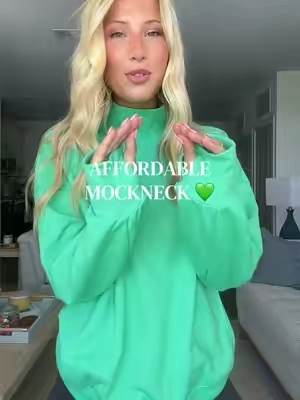 Affordable mockneck for the fall!!! 💚 #mockneck #affordablemockneck #lookforless #green #greenmockneck 