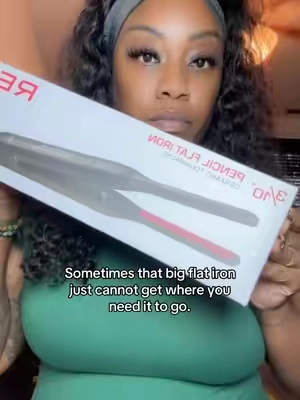 That big flat iron can’t get EVERYTHING #FlatIron #NaturalHairTools #HairTok #BeautyFinds #edges 
