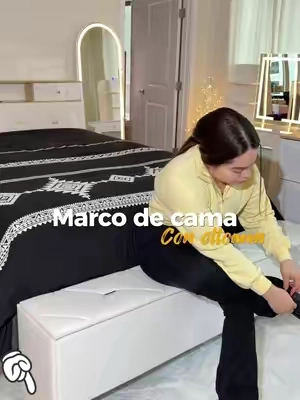 Compré un marco de cama y me llegó incluido con el ottoman 😳😱Una belleza buenisimo funcional y soporta hasta 1200 libras no busques más este marco de cama vale completamente la pena 10/10#marco #cama #storagehacks #metal #bed 