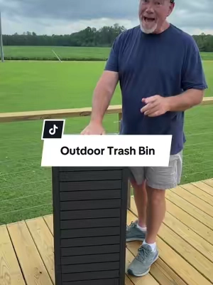 31-Gallon Outdoor Trash Can, A Concealed Trash Can with A Lid and Drip Tray, Made of Easy-To-Clean Resin #trashcan #trashbin #patiofurniture #tiktokshopcreatorpicks #TikTokshopbacktoschool   @BIFANUO