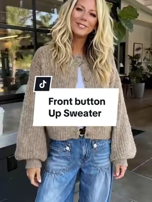 @btfbm_us #BTFBM Chunky Knit Button Sweater #ladiesfashion #sweater 
