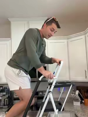 Swapping out a smoke detector? DIY projects? This is the perfect ladder #stepladder #foldingladder #ladder 