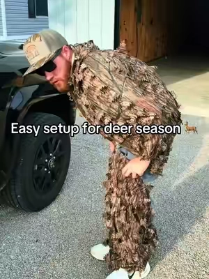 Just throw it on over what you’re already wearing and go. Lightweight, easy to pack, and they’ve got several different camo patterns. #bowhunting #bowseason #leafsuit #deerhunting #tiktokshop