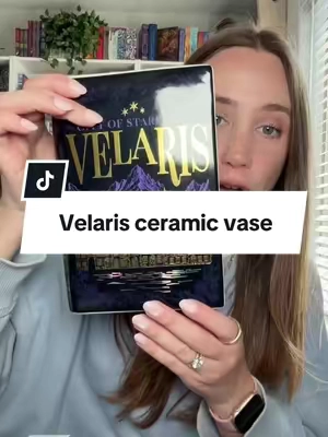 Because apparently my bookshelves needed a little piece of Velaris 🌙✨ This Sarah J. Maas book vase is inspired by the Night Court and looks like an actual hardcover book, complete with gold details and a quote on the back. And it’s CERAMIC?! I’m obsessed. #ACOTAR #SarahJMaas #Velaris #BookishDecor #FantasyBooks