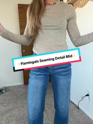 The seaming detail + relaxed straight-leg fit makes these so flattering and easy to style. And yes they’re stretchy 🙌 #Flamingals #StraightLegJeans #DenimStyle #JeansFinds #TikTokShopFashion