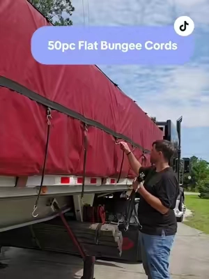 50 flat bungees! Perfect for semi truck drivers! #semitruck #truckdriver #flatbed #bungeecord #vevor @VEVOR Store 