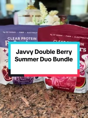 #TikTokCreatorSearchInsightsIncentive Summer in a cup! ☀️ I am obsessed with the Watermelon Raspberry refresher from the exclusive @Javvy Double Berry Summer Duo TikTok bundle. It is super light, crisp, and has zero protein aftertaste. Get yours down below before it sells out! #TTSPathways #refreshingdrinks #refreshers #proteinrefresher 