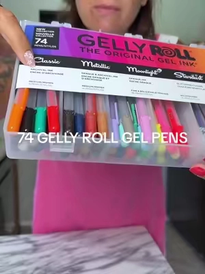 Gelly Roll 74 Pen Gift Set ✨ five ink types in one case — Classic archival, Metallic, Moonlight opaque (writes white on black paper!), Stardust glitter, and Gold/Silver Shadow. Fine to bold tips for journaling, lettering, coloring, planners, and art. The gel pen set that does it all 🖊️ @Sakura of America Shop #gellyroll #gelpens #gelpenset #backtoschoolshopping #penaddict 