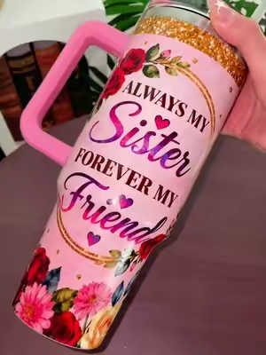 this is the cutest Tumblr perfect for a gift for your sister.It comes in many sizes. It can be used for hot or cold beverages. With a beautiful message for your sister. Click the car to get yours. ##Tumbler##GiftForSister##Giftidea##MothersDayGift##stainlesssteeltumbler