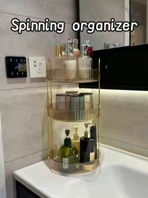 This rotating storage rack spins smoothly #rotating #tiktokshop #organizer #rack #makeup 