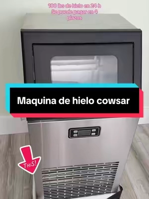 COWSAR Commercial Ice Maker  V2.0, 100 lbs, 2-Way Add Water, Large Ice Maker Self Cleaning, Ice Machine with 24 Hour Timer,33 lbs Basket, Stainless Steel Ice Makers for School, Home, Bar, RV #tiktokshopcreatorpicks #cowsar #maquinadehielo #hielo #comercial 