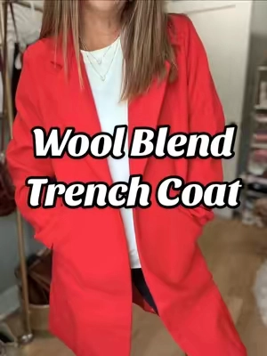 🧥 Wool blend trench coat by @Uaneo #woolcoat #trenchcoat #TikTokshopbacktoschool #tiktokshopcreatorpicks #fashionover50 