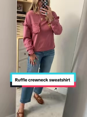@SHEWIN #cutetop #girlythings #ruffles #sweatshirt #TikTokshopbacktoschool 