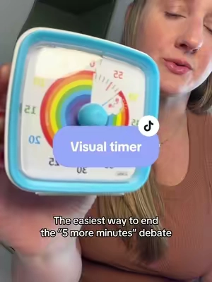 This visual timer has been a game changer for my household in the morning times #visualtimer #gentleparenting #routinehack #backtoschool #screentime 