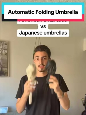 Korean vs American umbrellas. Which one do you prefer? #umbrella #automaticumbrella #tiktokshopcreatorpicks #windproofumbrella #umbrellas 