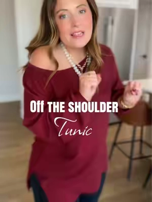 Ribbed, stretchy, and oversized tunic top! @Fisoew Fashion #falloutfitinspo #TikTokshopbacktoschool #offtheshoulder #tunic #leggingsoutfit 