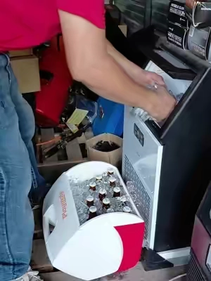 #I COWSAR Commercial Ice Maker  V2.0, 100 lbs, 2-Way Add Water, Large Ice Maker Self Cleaning, Ice Machine with 24 Hour Timer,33 lbs Basket, Stainless Steel Ice Makers for School, Home, Bar, RV