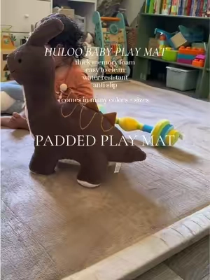 I got this plush play mat for my baby nephew that is learning to crawl & he loves it! so perfect for older kiddos to take naps on as well 🤍  #paddedplaymat #babymat #playroom #babymusthaves #toddlerplay @Huloo Sleep 
