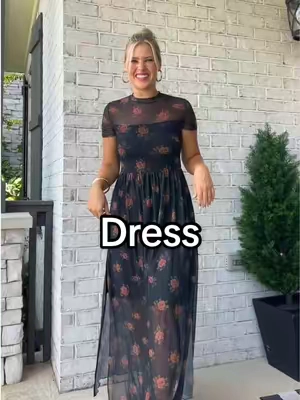 A floral mesh dress that’s stretchy and has a cute floral pattern. It’s short sleeves make it perfect for the weather transition! In the small. #meshdress #floraldress #womensdresses #shortsleevedress #elegantdress 