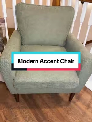 This modern accent chair looks so good but it’s also actually comfortable! It’s the perfect sitting chair. #modernaccentchair #accentchair #affordablefurniture #cozyhome  #modernfurniture 