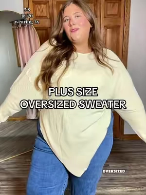 I’ve never felt more confident 👏 #plussizesweater #plussizetops #apronbelly #fallsweater #falltops 