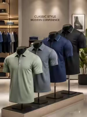 Polo simple y elegante de 4 piezas para hombre - Versión que absorbe la humedad, elástica y cómoda, ideal para el trabajo, los deportes y los viajes de placer. #Mens #4piece #simple #and #styli 