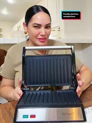 Parrilla eléctrica para panini MegaChef de doble placa antiadherente#tiktokshopcreatorpicks #tiktokshopsummersale #parrillaelectrica #planchaelectrica #cocina 
