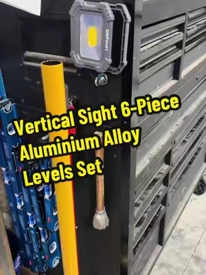 Vertical Sight 6-Piece Aluminium Alloy Levels Set 12/16/20/24/32/40 Inch Magnetic Torpedo Level 45°% 90/180° Bubbles Open Top View Design for Contractors DIY Heavy Duty Industrial Hardware Tool Home Meter Scale. @GAOLLY #tools #level #bluecollar #trades
