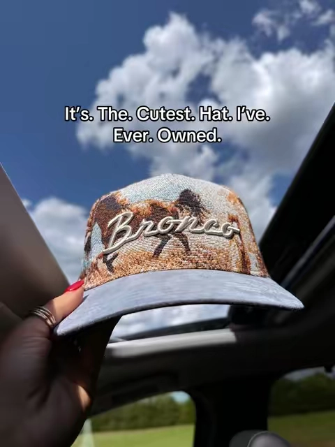 This American Needle Bronco snapback has the prettiest blue western tapestry print + embroidered Bronco detail. Such a fun vintage western trucker hat for rodeos, concerts, game days & everyday #truckerhat #snapbackhat #tillys #westernfashion #TikTokshopbacktoschool @Tillys 
