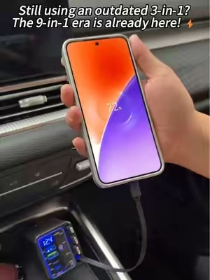 120W 9-in-1 Retractable Car Charger with 4 Built-in Cables, Star Projector & RGB Light, Fast Charging Station for iPhone & Android #carcharger #retractablecarcharger #120wcharger #cartok #tiktokmademebuyit 