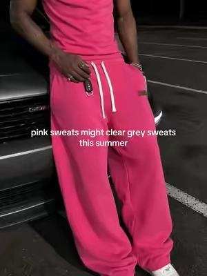 yeah i said it #sweatpants #pinkpants #wideleg #mensfashion #OOTD 