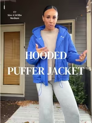Finally a hooded full zip puffer jacket! Great look for less!@SCUSTY #pufferjacket #lightweightjacket #quiltedjacket #tiktokshopcreatorpicks #womensjacket
