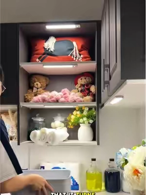 No more flicking lights on and off over here! 😍😍Love these motion sensor lights #motionsensor #undercabinetlights #tiktokshopmademebuyit #cabinetlights #ledlights 