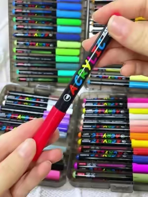 brand's doing a launch deal rn so the price is crazy low!❤️✨If you've been wanting to try acrylic markers, this is your sign!#acrylicmarkers #paintmarkers #artsupplies #cheap