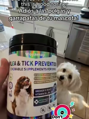 #TikTokshopbacktoschool @woyamay.pets.official  Adiós Pulgas y Garrapatas: Solución para tu Mascota Despídete de las pulgas y garrapatas que afectan a tu mascota. 'Chews for Dogs' ofrece una solución efectiva para el bienestar de tu perro. Mantén a tu compañero libre de estos parásitos y asegúrate de su salud. #fleaprevention #fleaandtickprevention #doghealth #dogmom Keywords: adiós pulgas y garrapatas, cuidado de mascotas, solución antipulgas para perros, tratamiento garrapatas mascotas, chews for dogs Dog Flea & Tick Support Soft Chews - Natural Oral Supplement - Suitable for All Breeds & Sizes - 200 Chicken Treats