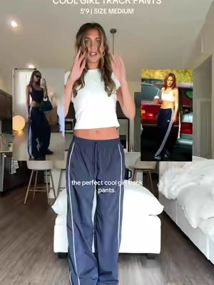 the perfect cool girl track pants especially for the transition into fall! I’m 5’9 wearing the size medium, these fit true to size <3