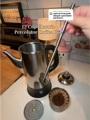 Replying to @Sharon a percolator coffee pot makes the smoothest yummiest cup of coffee! And you don’t have to worry about plastic chemicals or mold in the tubing because there’s no tubing it’s all open and stainless steel! 10/10 recommend! #percolatorcoffee #percolator 