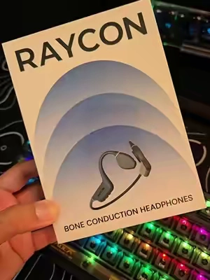 Raycon Bone Conduction Headphones with an open-ear design for running, workouts, walking, and everyday use while staying aware of your surroundings. Enjoy comfortable wireless audio with IP68 water and sweat resistance, a secure fit, and up to 13 hours of playtime. #bluetoothearbuds #boneconductionheadphone  #openearheadphones #runningheadphones #workoutheadphones