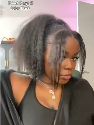 This 12” ponytail is too cuteeeee omg. This texture is everything it literally looks so natural. #ponytail #ponytailhairstyle 